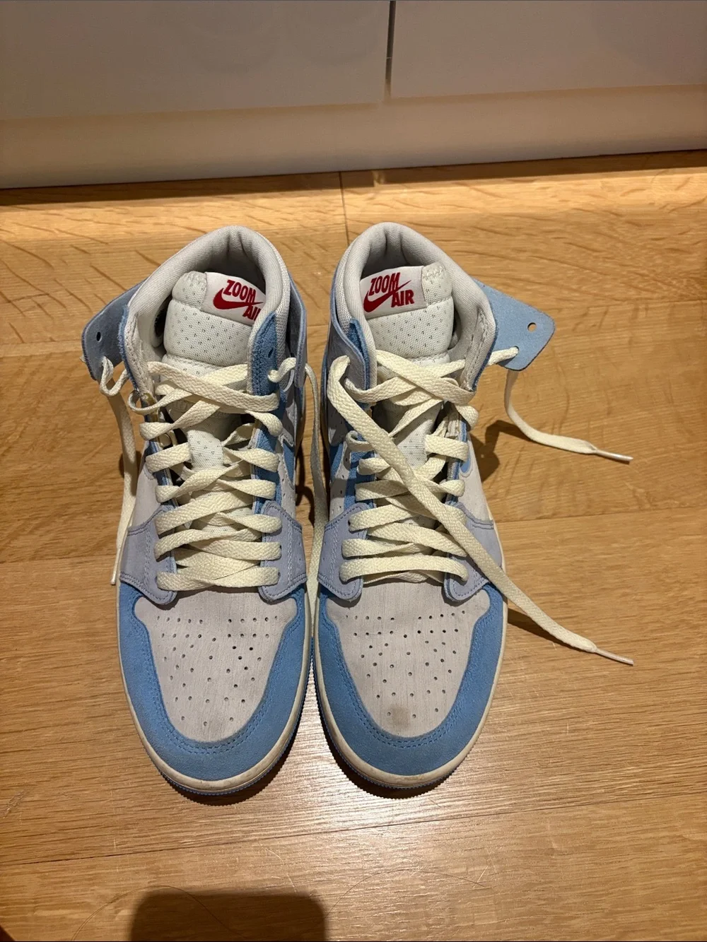 Nike High-Top Sneakers in Light Blue & Cream